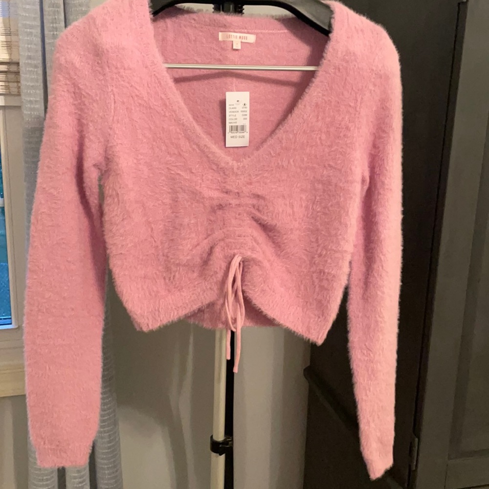 Cute crop mauve crew sweater